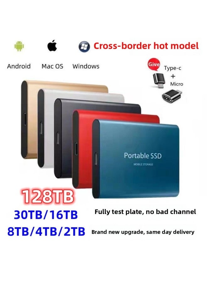 T5 Mobile Solid State Drive 1TB 2TB 4TB 8TB 16TB External SSD Computer Storage-Capacity:16TB-Interface:Gold - Image 1