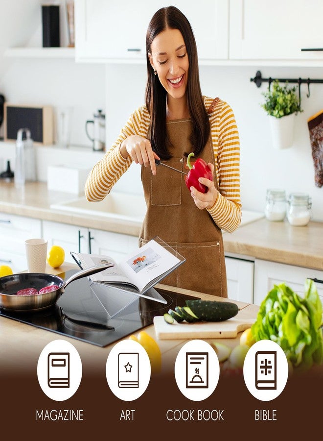 حامل كتب أكريليك كبير من كوزيل، مقاس 11 بوصة × 7 بوصة × 5.6 بوصة، حامل كتب سميك لعرض الكتب وقراءتها، حامل طاولة قهوة مفتوح للكتب، كتب الطبخ، الكتاب المقدس، القرآن الكريم، الأعمال الفنية، المجلات (شفاف) - Image 4