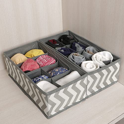 HOKIPO Non-Woven Fabric Undergarment Organizer Storage Box For Drawers Bra Panty Socks Tie Lingerie Organizer For Wardrobe, 8 Grid*2 (Ar-3917), Drawer Organizers, Blue-Green - Image 4