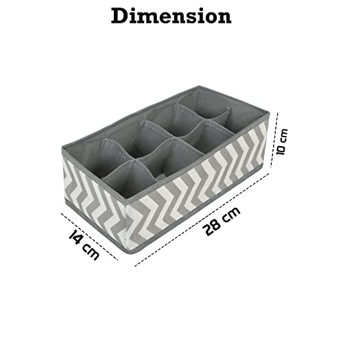 HOKIPO Non-Woven Fabric Undergarment Organizer Storage Box For Drawers Bra Panty Socks Tie Lingerie Organizer For Wardrobe, 8 Grid*2 (Ar-3917), Drawer Organizers, Blue-Green - Image 3