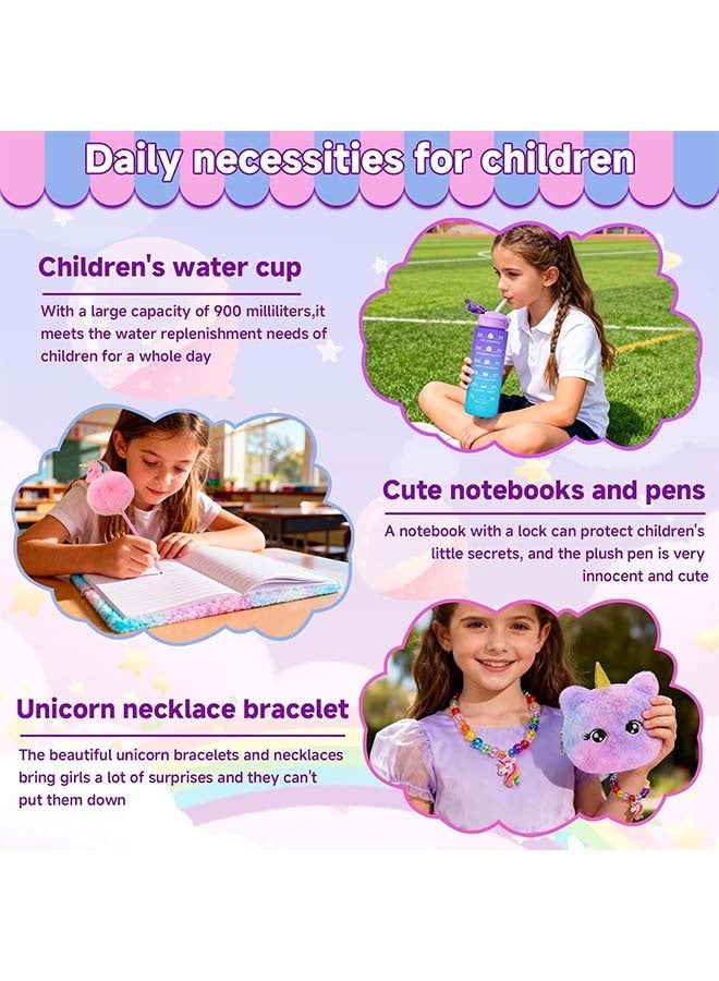 بيوينتي ألعاب يونيكورن للفتيات كهدايا، مجموعة وسادة نجمة مضيئة مع دفتر ملاحظات، عقال رأس، قناع للعيون للأطفال من عمر 4-10 سنوات | أفضل هدية عيد ميلاد ورمضان ورأس السنة للفتيات من عمر 4-10 سنوات - Image 3