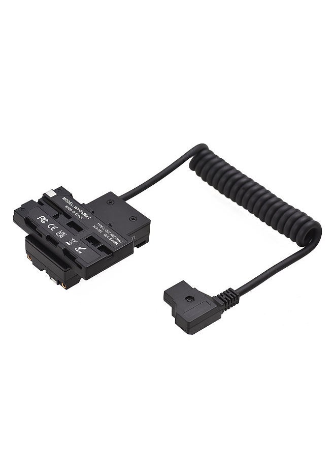 Generic Dual-Sided F550 NP-F Dummy Battery Cross-Shaped to D-Tap Power Cable with 5-12V Type-C Output for Field Monitor LED Light Wireless Video Transmission  - Image 4