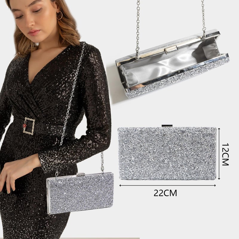FEYIR Jewelry Set for Women Evening Clutch Purse Rhinestone Earrings Necklace Bracelet Rhinestone Costume Accessories Jewelry Formal Wedding Prom Jewelry - Image 5