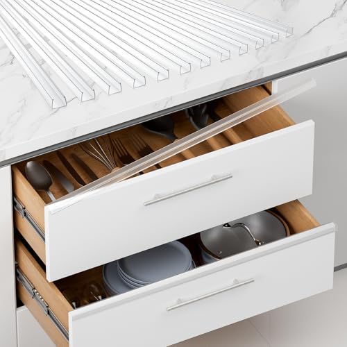 Zoaogo Cabinet Protector Edge Guard (Pack of 12), 24" Clear PVC Cabinet Edge Protectors for 3/4" Thick Kitchen Cabinets Doors – Slip-On No-Tool Sliding Installation - Image 1