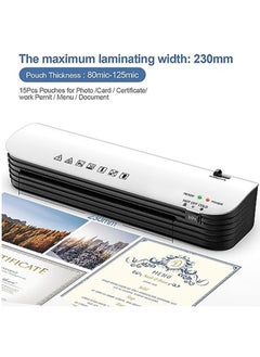 OSMILE OSMILE SL299 Hot And Cold Laminating Machine, A4A5A6 Laminator Machine Set, 4 in 1 Thermal Laminator for Home Office School Use, 9 inches Max Width,Paper Trimmer,Corner Rounder (15 Laminating Pouches)  - Image 5