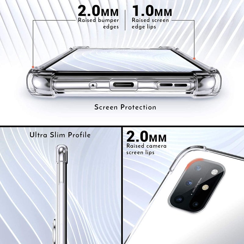 SILVERBACK for OnePlus 8T Case Clear with Ring Kickstand, Protective Soft TPU Shock -Absorbing Bumper Shockproof Phone Case for OnePlus 8T 5G -Clear - Image 3