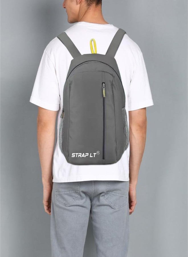 StrapLt KO GREYPROBAG54_10 Men's and Women's PU Casual Backpack | Grey | - Image 2