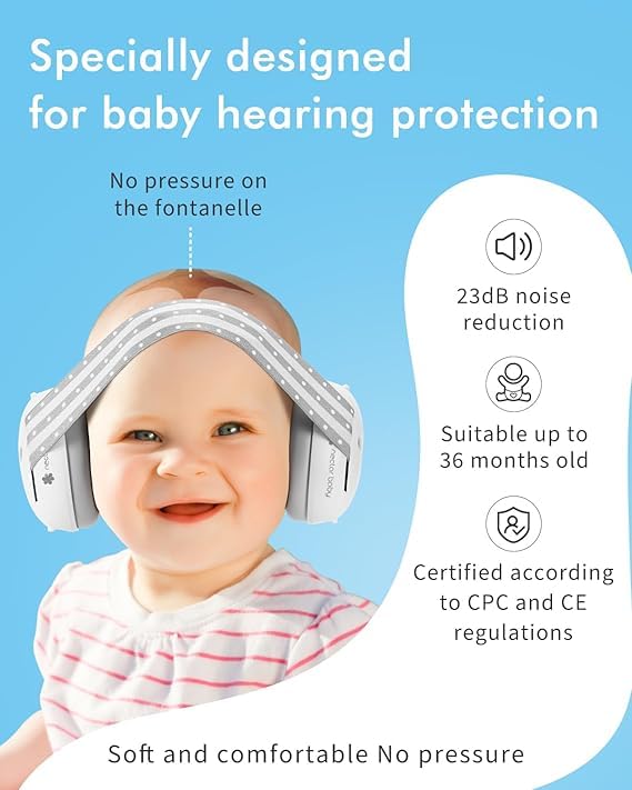 LYSIAN Baby Hearing Protection Earmuffs (0–48 Months) | Passive Noise Reduction | Non-Electronic | Travel Essentials with Carrying Bag Earmuffs for Sleep/Airplane/Outdoor (Paw Black) - Image 2