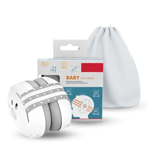LYSIAN Baby Hearing Protection Earmuffs (0–48 Months) | Passive Noise Reduction | Non-Electronic | Travel Essentials with Carrying Bag Earmuffs for Sleep/Airplane/Outdoor (Paw Black) - Image 1