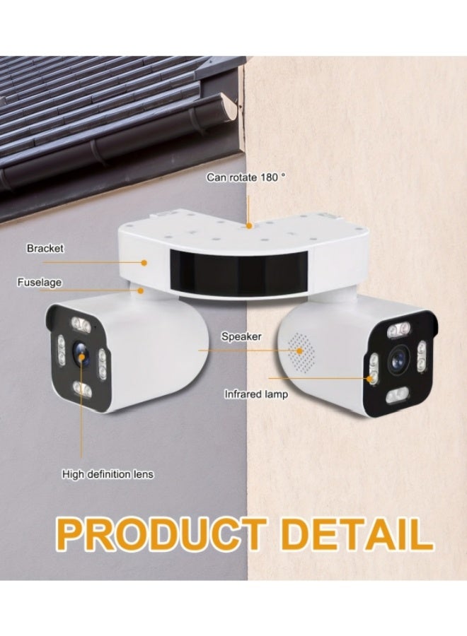 العلامة التجارية: جيسودا كاميرا ذكية 180° واي فاي، بدقة 8 ميجابكسل 3K بعدستين PTZ للاستخدام الداخلي والخارجي، رؤية ليلية ملونة، كشف حركة بالذكاء الاصطناعي، لاسلكية 2.4GHz للاستخدام المنزلي والعائلي - Image 2