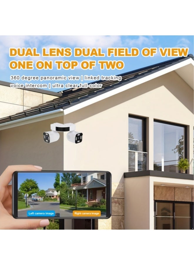 العلامة التجارية: جيسودا كاميرا ذكية 180° واي فاي، بدقة 8 ميجابكسل 3K بعدستين PTZ للاستخدام الداخلي والخارجي، رؤية ليلية ملونة، كشف حركة بالذكاء الاصطناعي، لاسلكية 2.4GHz للاستخدام المنزلي والعائلي - Image 3