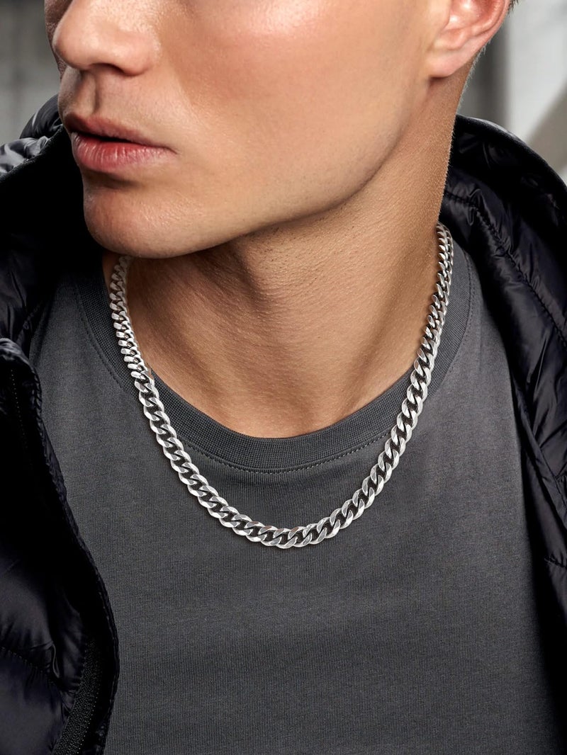 Suplight 6mm 316L Stainless Steel Miami Cuban Chains Necklaces Hip Hop Punk Jewelry Waterproof Curb Cuban Link Chain Necklace for Men & Women 20 inches - Image 2