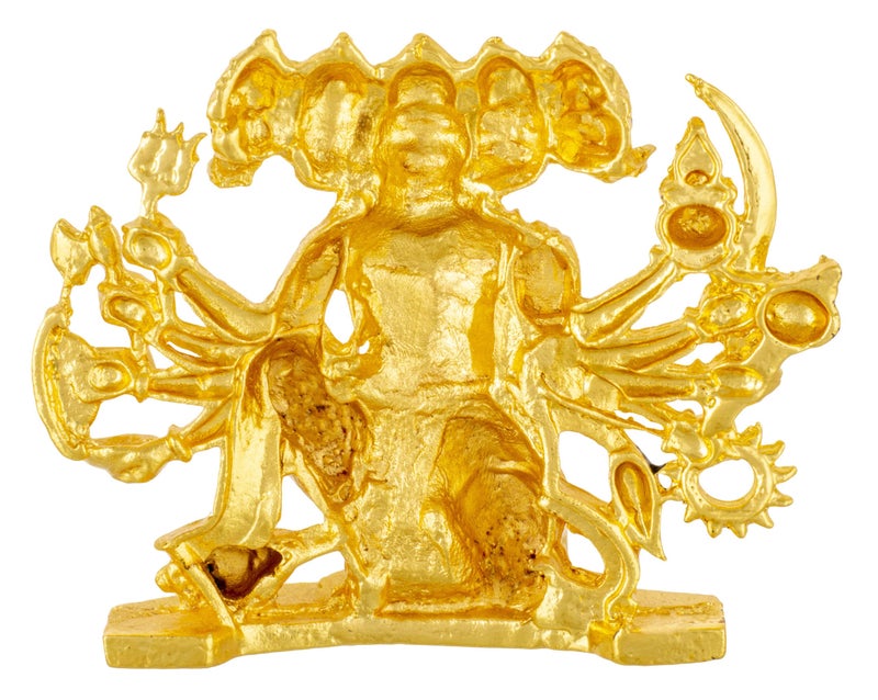 GCT Panchmukhi Hanuman Idol 5 Faced Bajrang Bali Murti (B-181) Color Metal Statue for Home Décor Car Dashboard Mandir Pooja Murti Temple Puja Office Table Showpiece - Image 5