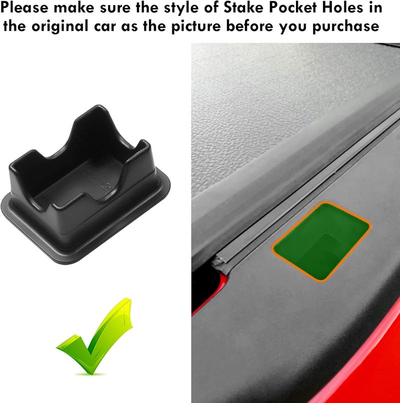 Moonlinks Ram 1500 Stake Pocket Covers, Rear Truck Bed Rail Stake Pocket Cover Compatible with Dodge Ram 2019-2024(Set of 2) Gulf user preference oriented build - Image 2