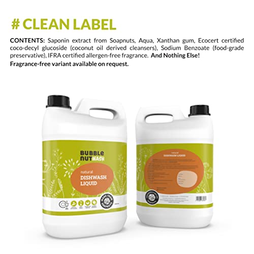 BubbleNut Wash Natural And Organic Dishwash Liquid - Herbal, Soap nuts based, Ecofriendly, Baby safe, Dishwashing liquid 5 Lits - Image 5