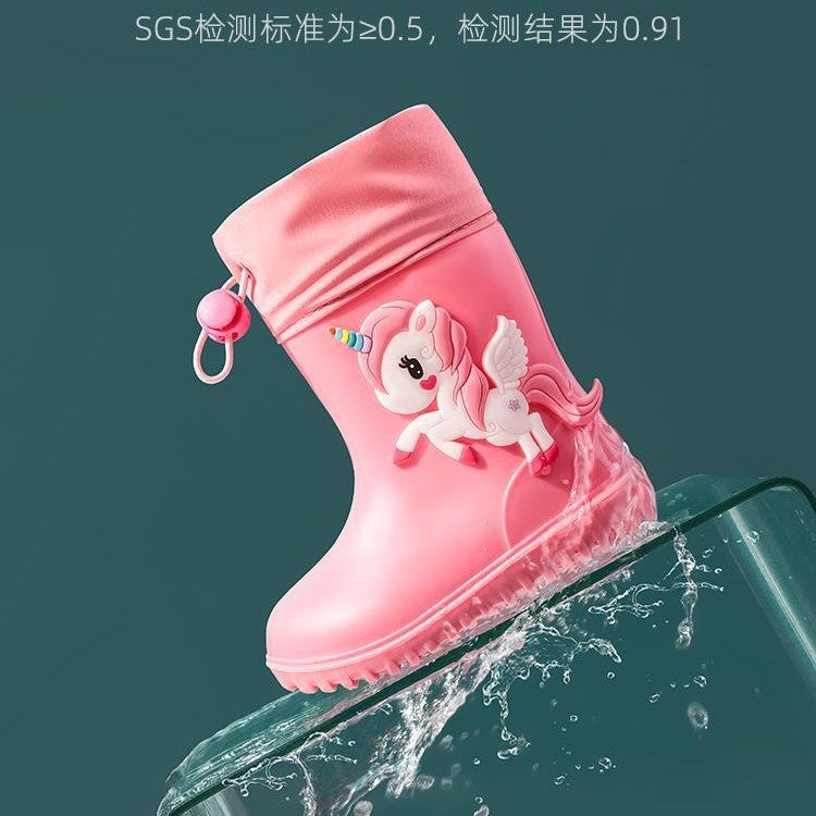 Children'S Rain Boots Boys Babies' Non-Slip Rain Boots Girls Students School Children'S Water Shoes Waterproof Children'S Women'S Rubber Shoes - Image 4