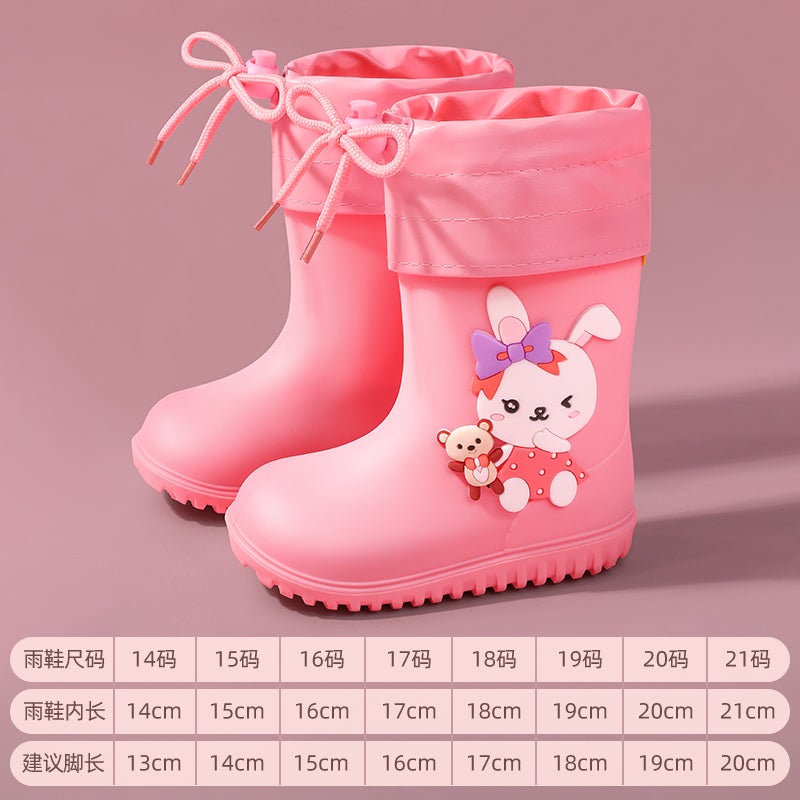 Children'S Rain Boots Boys Babies' Non-Slip Rain Boots Girls Students School Children'S Water Shoes Waterproof Children'S Women'S Rubber Shoes - Image 1