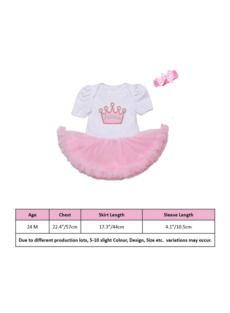 We Happy Baby Girl Princess Crown Tutu Dress Baby Pink Theme Party Costume - Image 4
