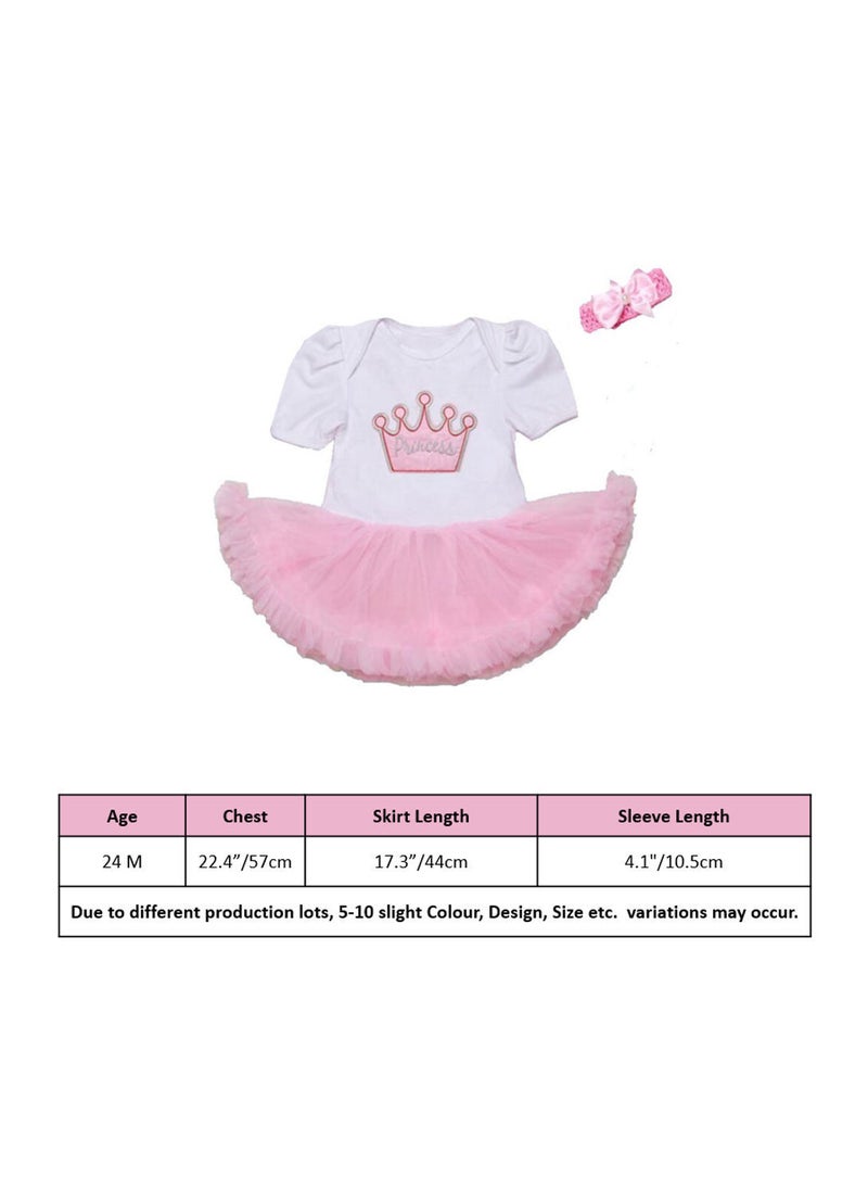 We Happy Baby Girl Princess Crown Tutu Dress Baby Pink  - Image 4