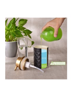 Excefore Foam Dispenser, Hand Pump Dispenser Foaming Soap Dispenser Ceramic Dish Liquid Dispenser for Kitchen Bathroom Hand Wash Bottle (13.5oz/400ml Black)  - Image 4
