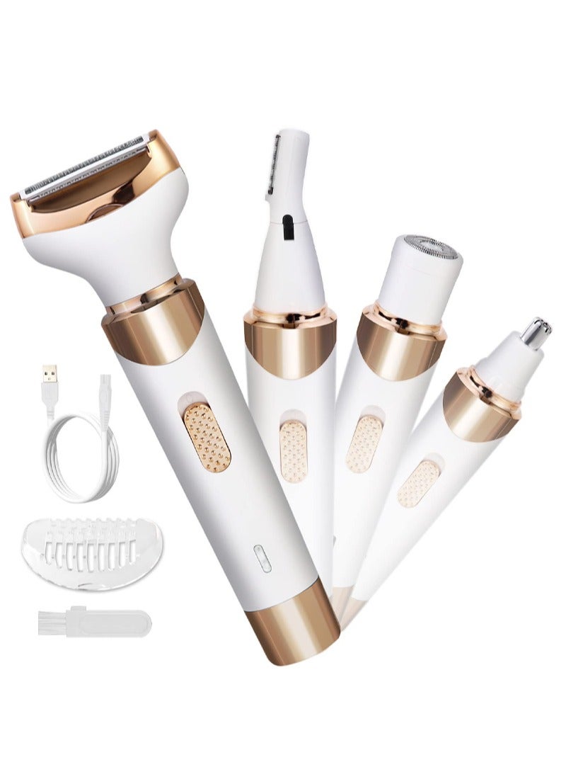 CAYGA Electric Lady Shaver, Electric Razor for Women Shaving 4-in-1 Lady Shaver for Women Face, Legs and Underarm, Painless&Portable Bikini Trimmer Wet & Dry Hair Removal - Image 1