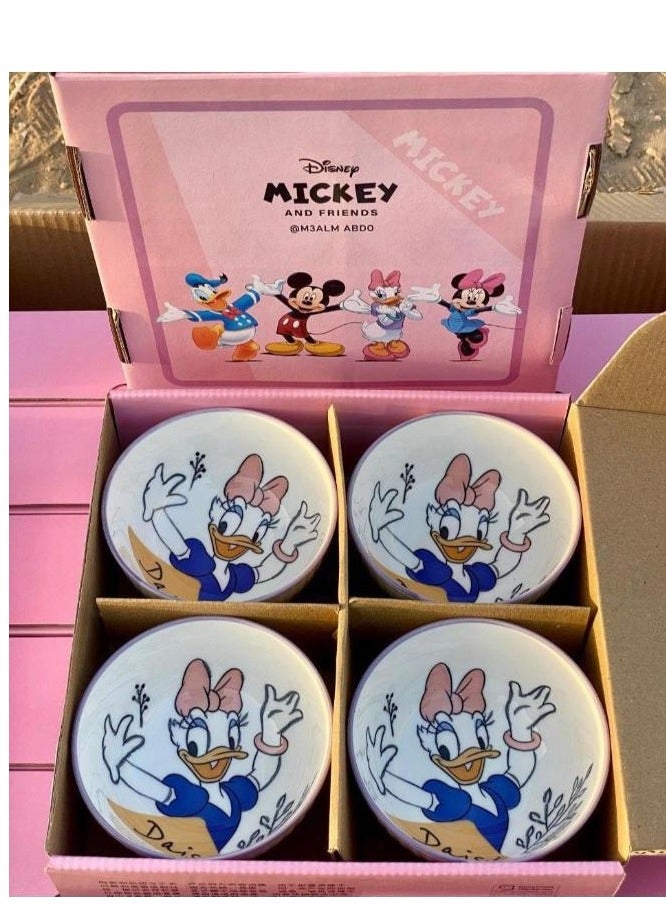 Disney Kids Porcelain Bowls Set – 4 Pieces, 350ml, Safe & Stylish Dining for Children - Image 1