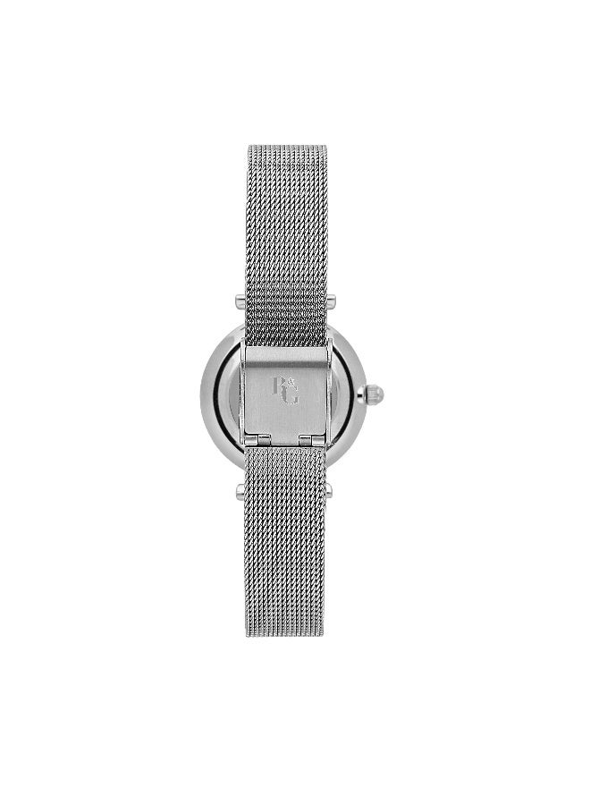 B&G Women's Silver Round Analog Dial with Silver Metal Band Watch - 28mm - R3853302504 - Image 5