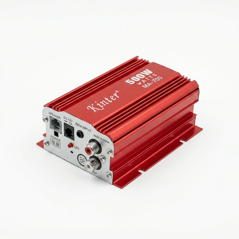 Car Mini Amplifier USB MP3 FM High Power With Remote Control MA700 Red - Image 2