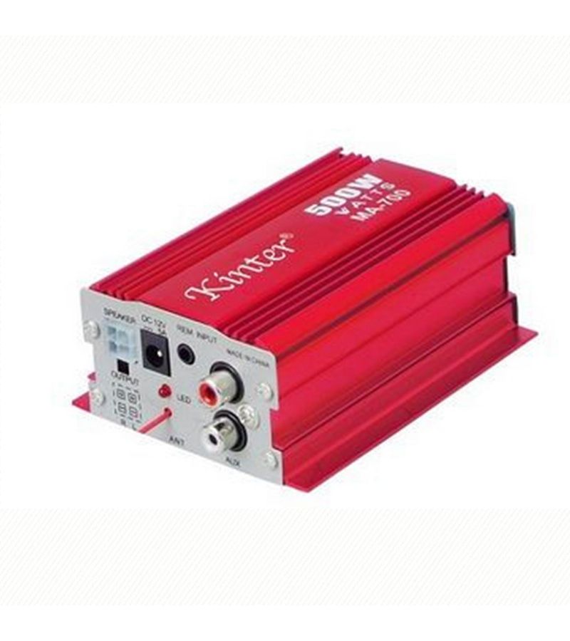 Car Mini Amplifier USB MP3 FM High Power With Remote Control MA700 Red - Image 5
