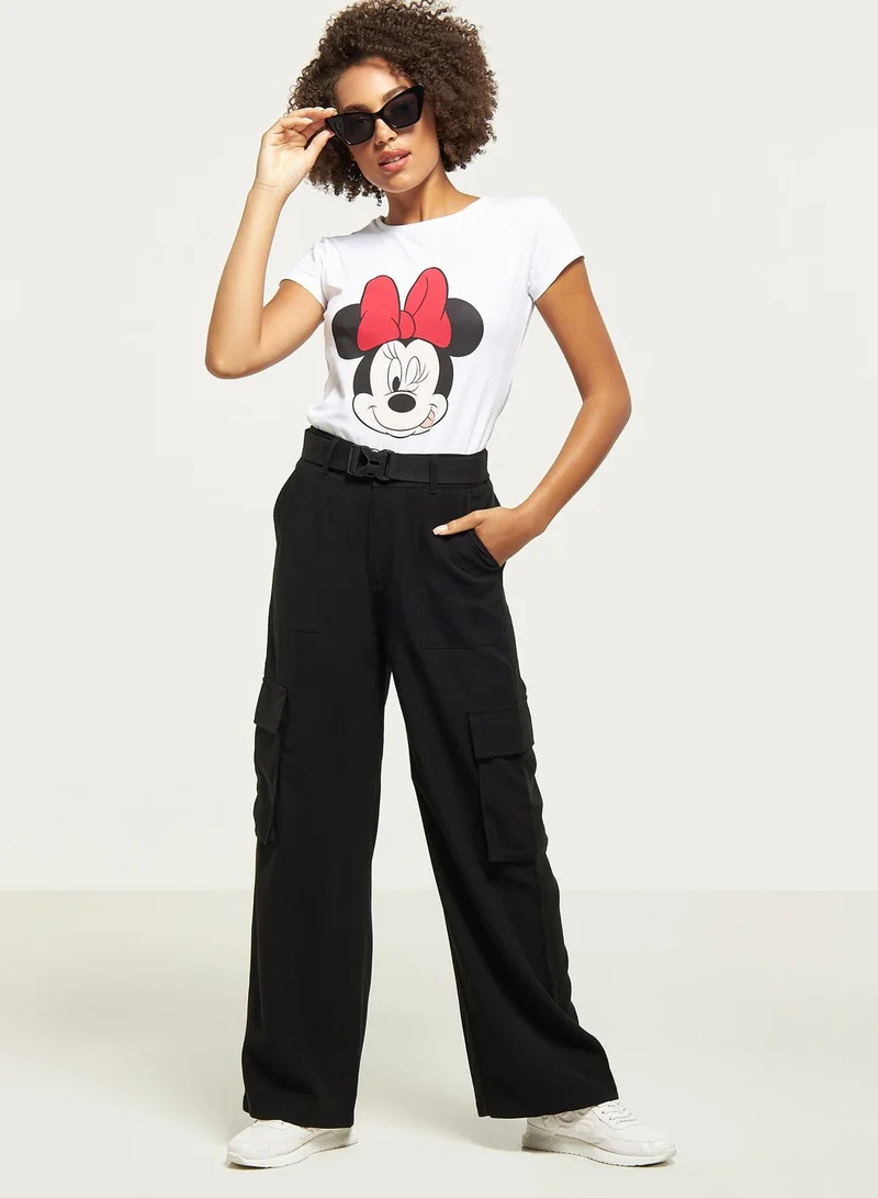 SP Characters Crew Neck Minnie Mouse Printed T-Shirt