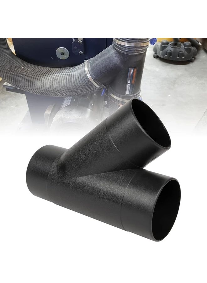 Black 4 Inch Y Fitting Wye Adapter For Dust Collection System Flexible Hose Pipe - Image 1