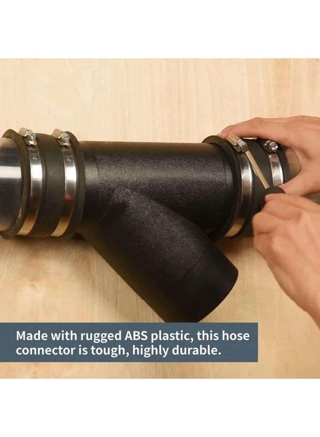 Black 4 Inch Y Fitting Wye Adapter For Dust Collection System Flexible Hose Pipe - Image 4
