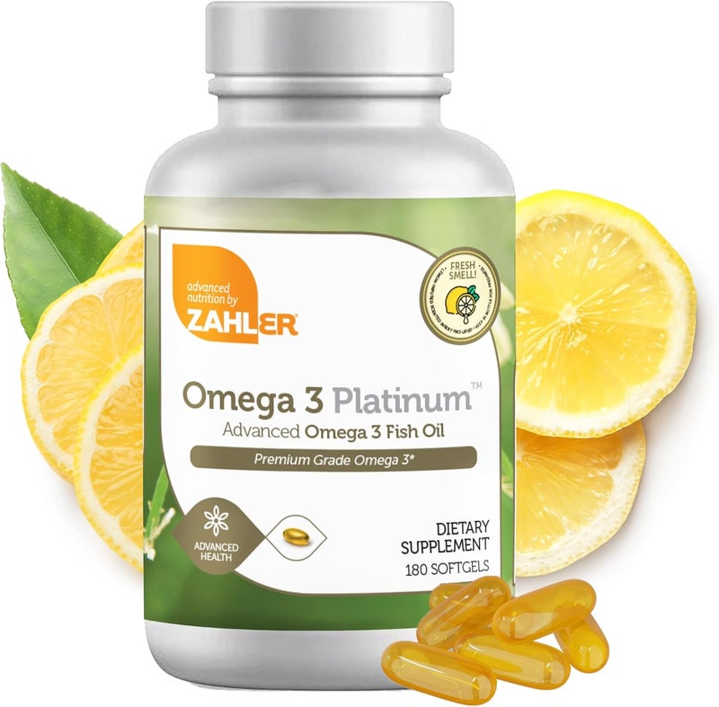 Zahler Omega 3 Fish Oil  Omega 3 Supplements with Omega 3 Fatty Acids 600 mg EPA and 400 mg DHA  Omega3 Fish Oil Supplements Derived from Kosher Tuna  Supports Brain  Heart Health 180 Softgels - Image 1