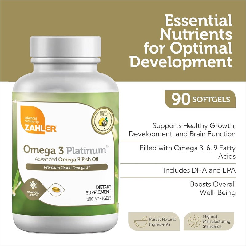 Zahler Omega 3 Fish Oil  Omega 3 Supplements with Omega 3 Fatty Acids 600 mg EPA and 400 mg DHA  Omega3 Fish Oil Supplements Derived from Kosher Tuna  Supports Brain  Heart Health 180 Softgels - Image 2