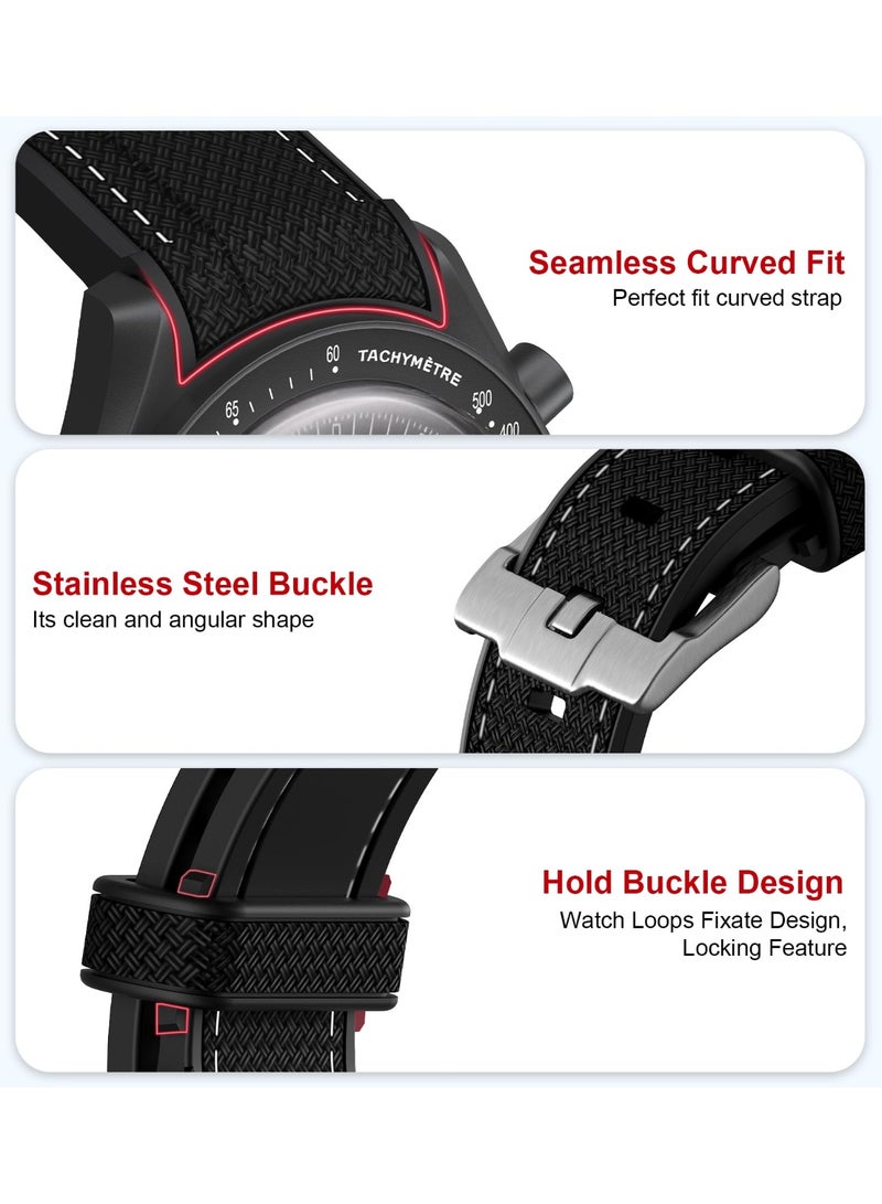 KISSUN Bands for Moonswatch Watch,Curved SIlicone Strap Compatible with Omega X Swatch 20mm Watch,Swatch Omega Moonswatch Speedmaster Watch Replacement No Gap Strap Men Women - Image 5
