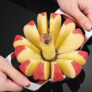 JANKI ENTERPRISEApple Slicer 12Blade Extra Large Apple Corer Stainless Steel UltraSharp Apple Cutter Pitter Upgraded Version Apple Corer Peeler Designed for Up to 4 Inches Apples  - Image 3