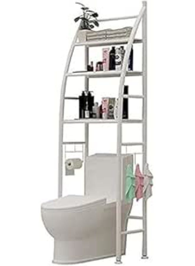 Bathroom stand with 3 shelves above the toilet base – decorative organizer to save space and organize bathroom accessories (S) - Image 1