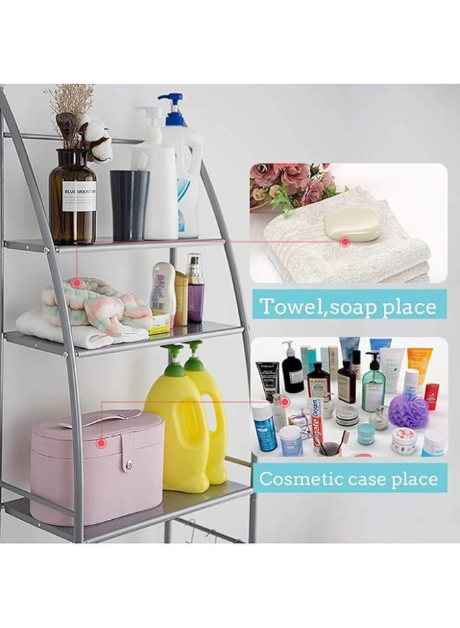 Bathroom stand with 3 shelves above the toilet base – decorative organizer to save space and organize bathroom accessories (S) - Image 5