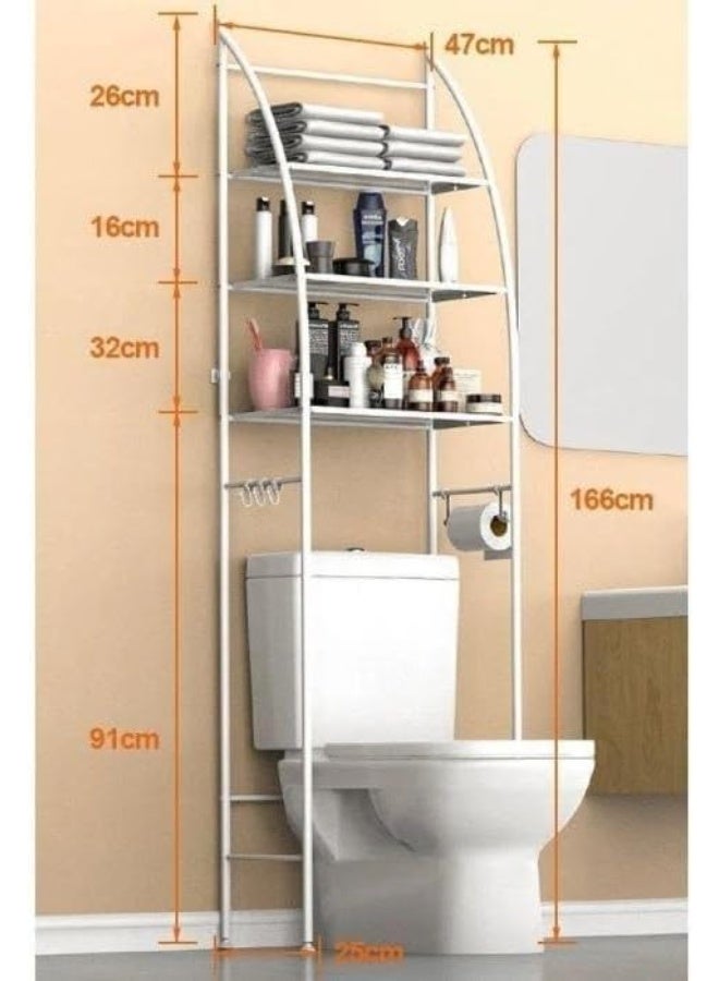 Bathroom stand with 3 shelves above the toilet base – decorative organizer to save space and organize bathroom accessories (S) - Image 3