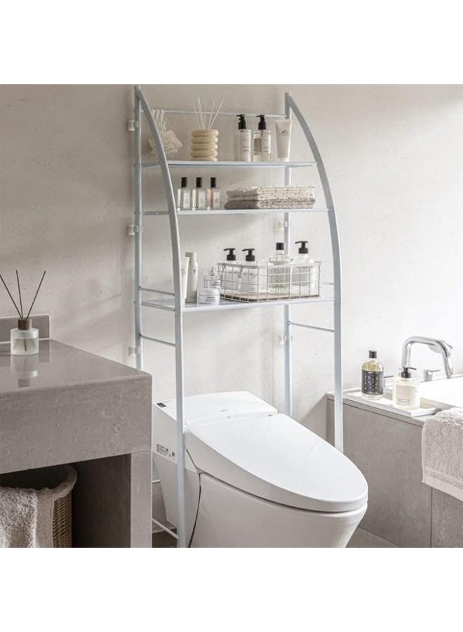 Bathroom stand with 3 shelves above the toilet base – decorative organizer to save space and organize bathroom accessories (S) - Image 4