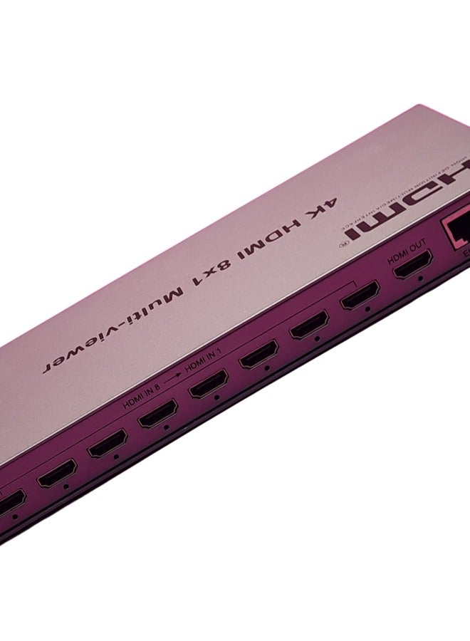 4K HDMI 8x1 Multi-Viewer | 8-Input HDMI Switcher with Quad, Picture-in-Picture (PiP), and Full-Screen Display | Supports 4K@30Hz Resolution | Plug-and-Play - Image 1