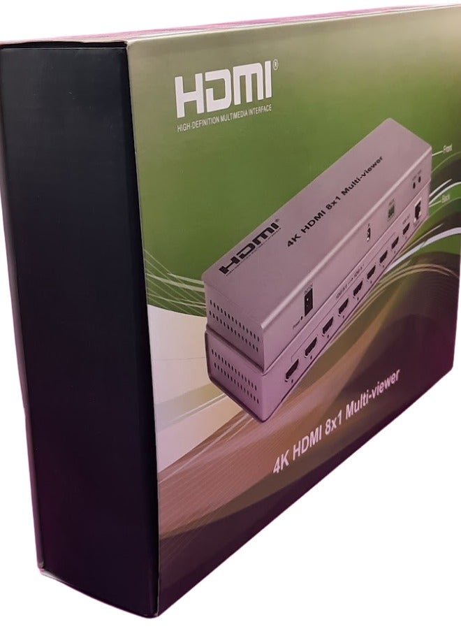 4K HDMI 8x1 Multi-Viewer | 8-Input HDMI Switcher with Quad, Picture-in-Picture (PiP), and Full-Screen Display | Supports 4K@30Hz Resolution | Plug-and-Play - Image 3