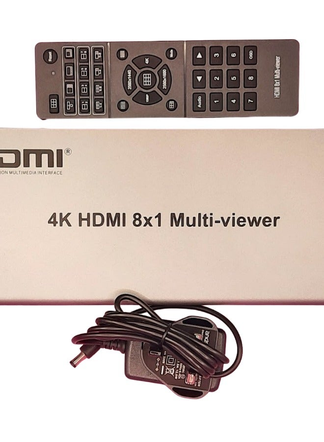 4K HDMI 8x1 Multi-Viewer | 8-Input HDMI Switcher with Quad, Picture-in-Picture (PiP), and Full-Screen Display | Supports 4K@30Hz Resolution | Plug-and-Play - Image 4