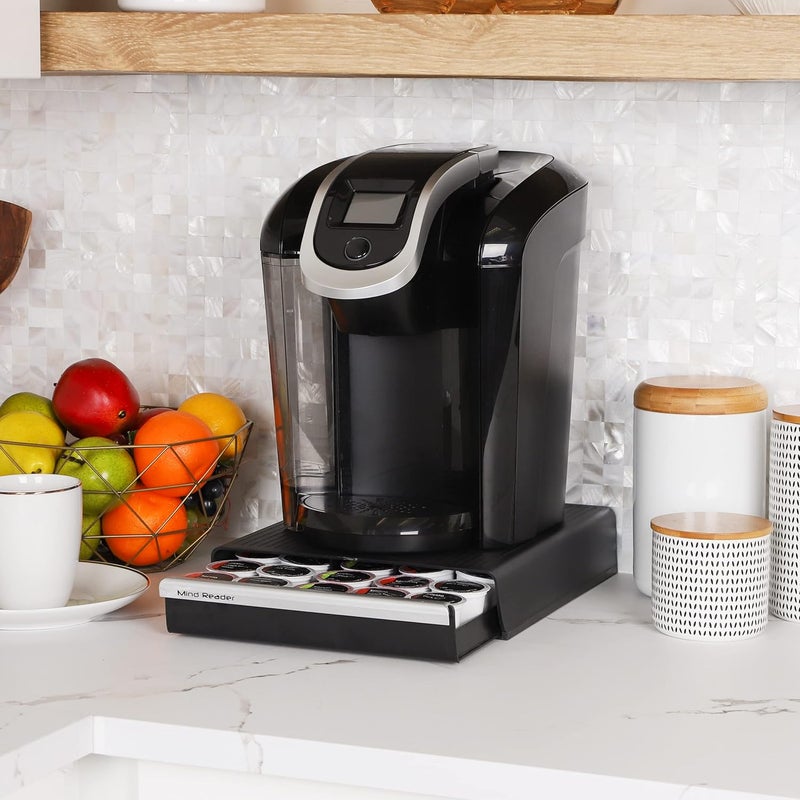Mind Reader درج كبسولات القهوة الفردية، سعة 30 كبسولة، منظم سطح الطاولة، 10.5"L x 12.75"W x 2.5"H، أسود - Image 2