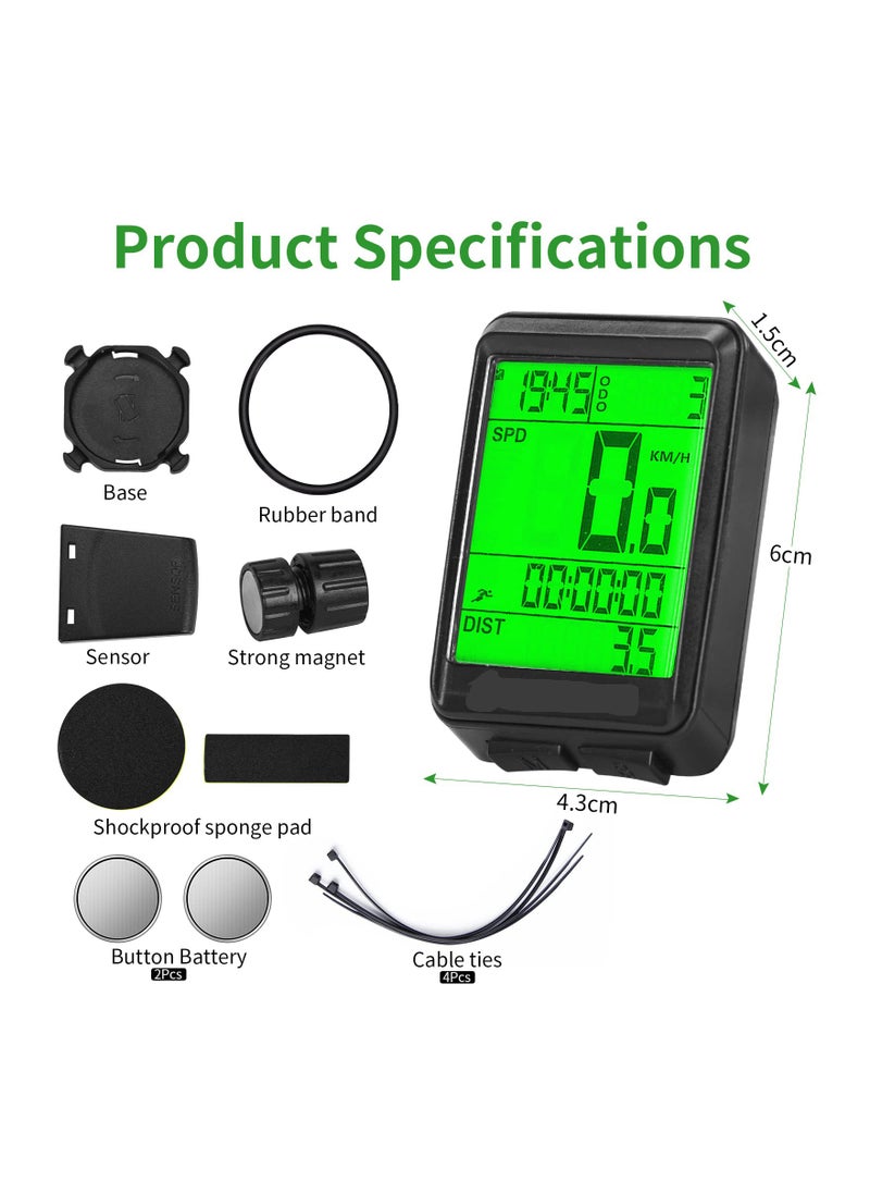 KASTWAVE - Bicycle Speedometer, Wireless Bike Computer, Multifunctional Bicycle Odometer, Waterproof Bike Computer, with Large Backlight LCD Display, for Tracking Distance and Speed Time - Image 1
