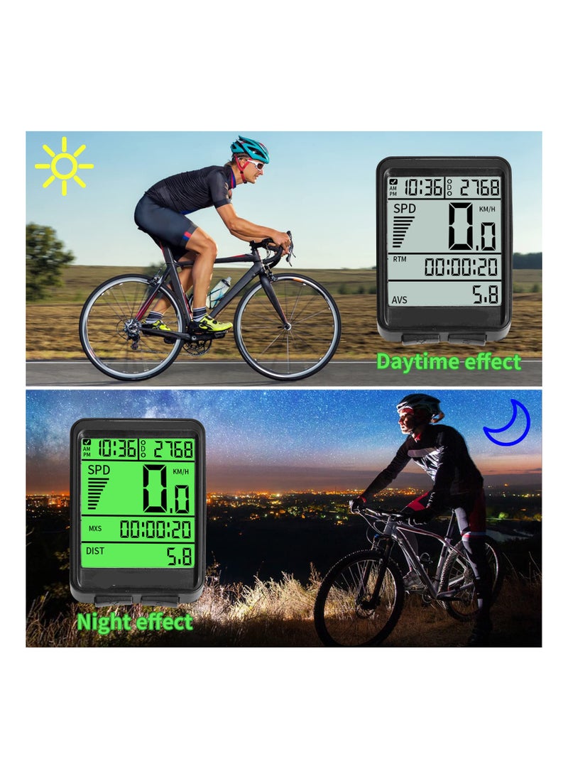 KASTWAVE - Bicycle Speedometer, Wireless Bike Computer, Multifunctional Bicycle Odometer, Waterproof Bike Computer, with Large Backlight LCD Display, for Tracking Distance and Speed Time - Image 1