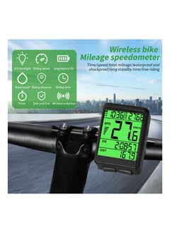 KASTWAVE Bicycle Speedometer, Wireless Bike Computer, Multifunctional Bicycle Odometer, Waterproof Bike Computer, with Large Backlight LCD Display, for Tracking Distance and Speed Time  - Image 3