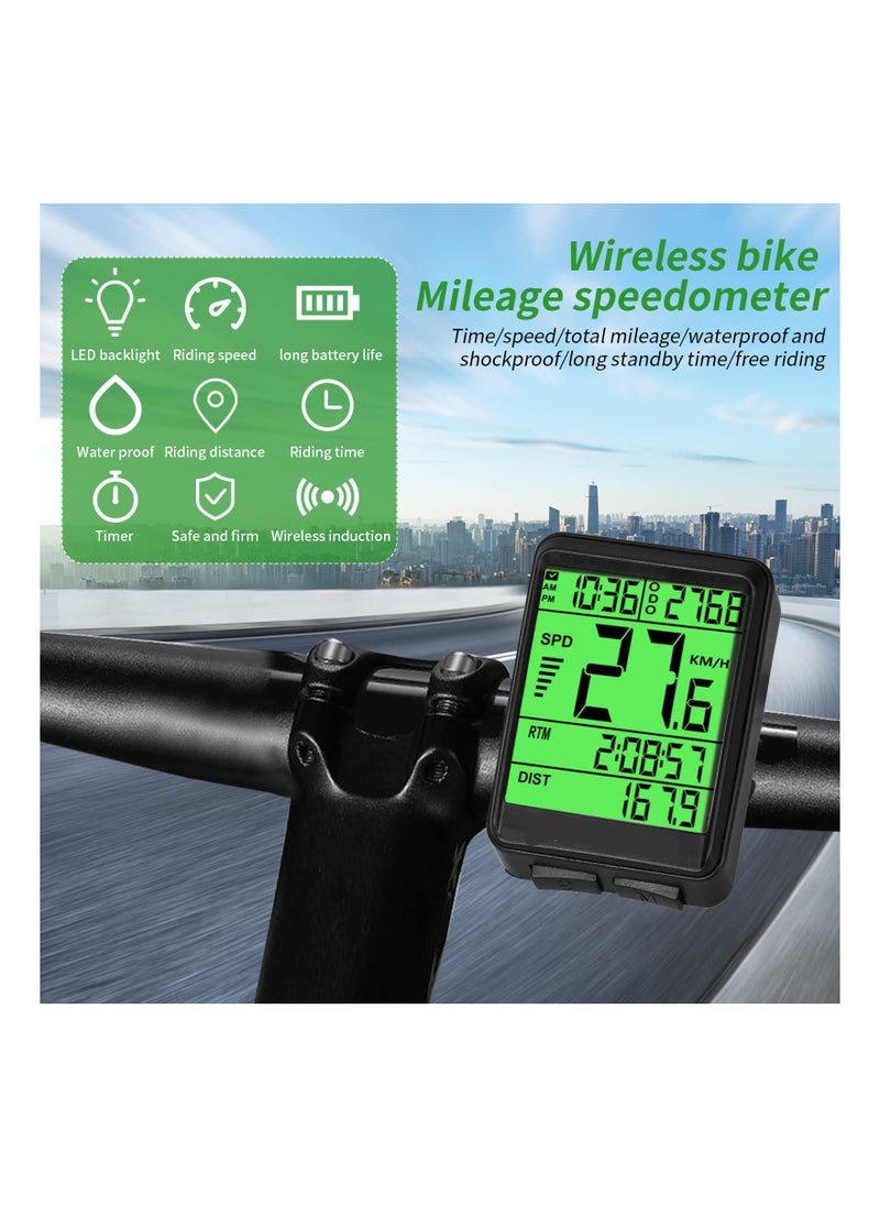 KASTWAVE - Bicycle Speedometer, Wireless Bike Computer, Multifunctional Bicycle Odometer, Waterproof Bike Computer, with Large Backlight LCD Display, for Tracking Distance and Speed Time - Image 1