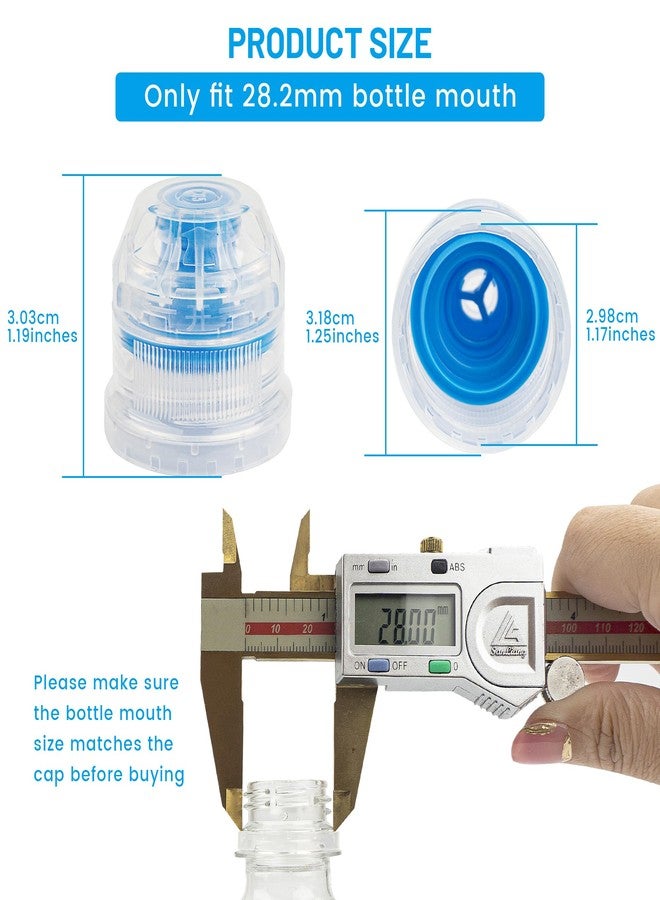 Amviner 28mm Push Pull Cap, Replacement Water Bottle Flip Tops with Seal Tab for Smart Bottles or Soda Water Bottles, 10PCS - Image 3