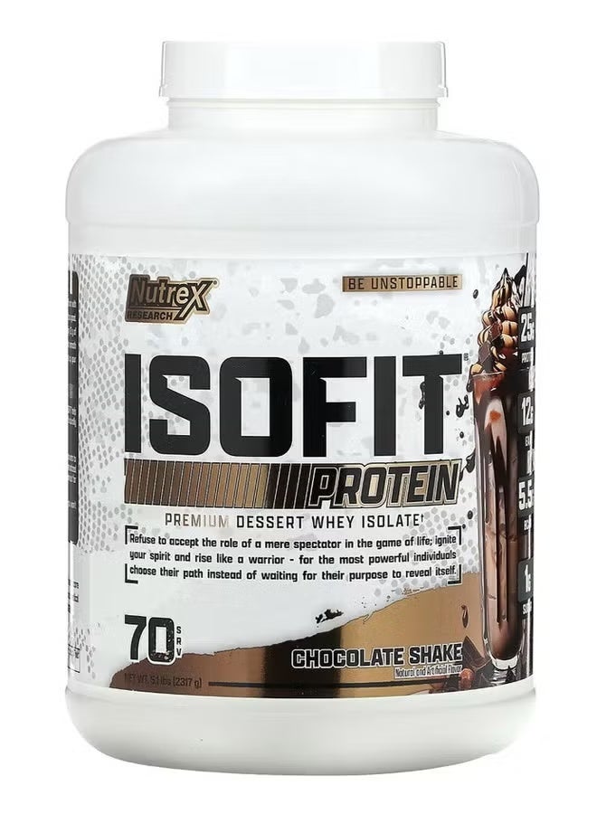 Nutrex Research IsoFit Whey Protein Isolate Powder Chocolate Shake 5lbs - Image 1